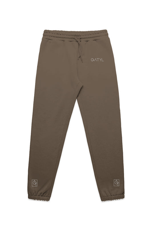 MENS STENCIL TRACK PANTS BROWN