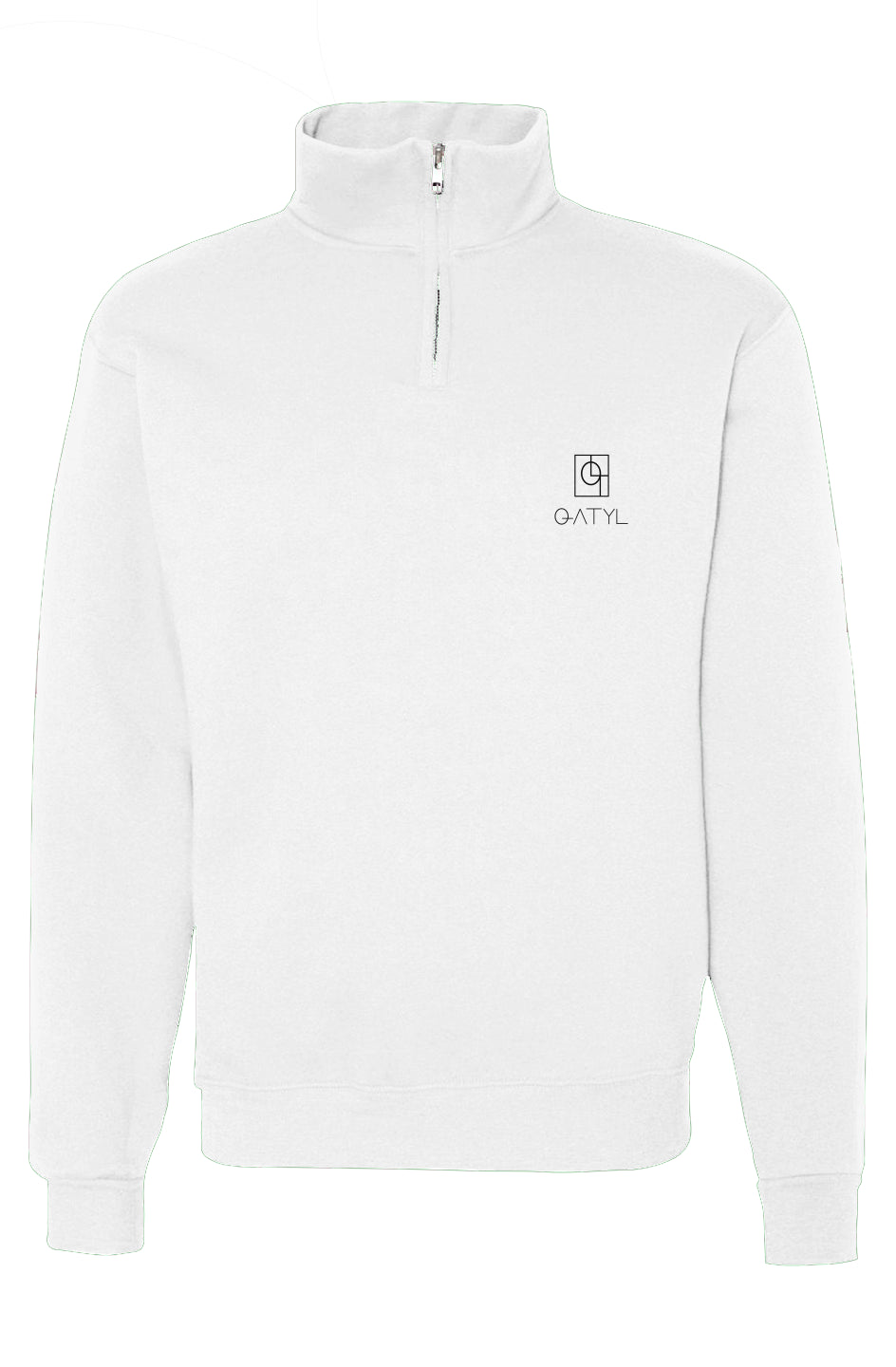 Cadet Collar Qatyl-Zip Sweatshirt white